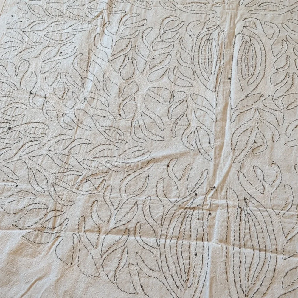 Huge Black and Tan Tree of Life Hand Appliqued Wall Hanging Tapestry